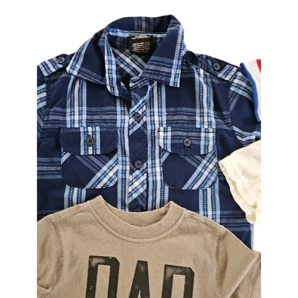Toddler Boys 2T-3T Clothing Lot 11pc Graphic Tees Plaid Shirt Cargo Pants Mixed